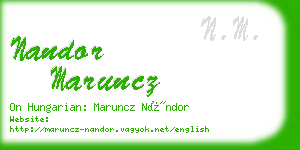 nandor maruncz business card